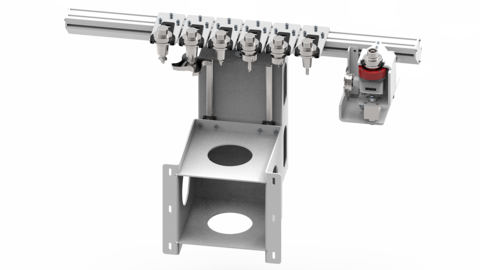 Der 6-fach-Pick-Up-Wechsler ist im Maschinengestell integriert. 6-fach-Pick-Up-Wechsler im Maschinengestell integriert.