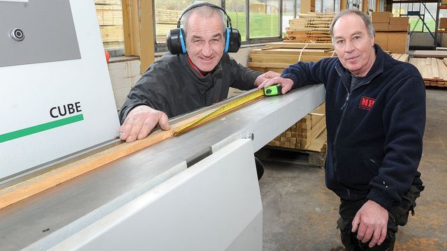 So simple and precise: Andrew Hume (left) and John Mitchell of Tweedside Timber are delighted with their Cube